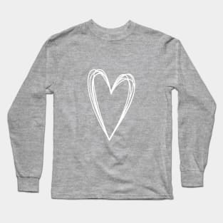 Heart Scribble Doodle Drawing Love Long Sleeve T-Shirt